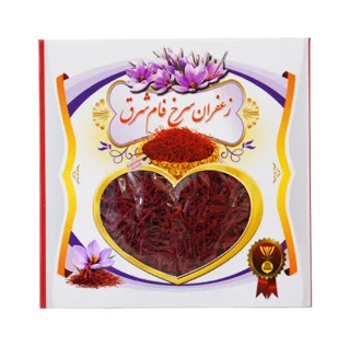 زعفران نگین پرسی سرخ فام شرق | بستهبندی قلبی | ۱ گرم